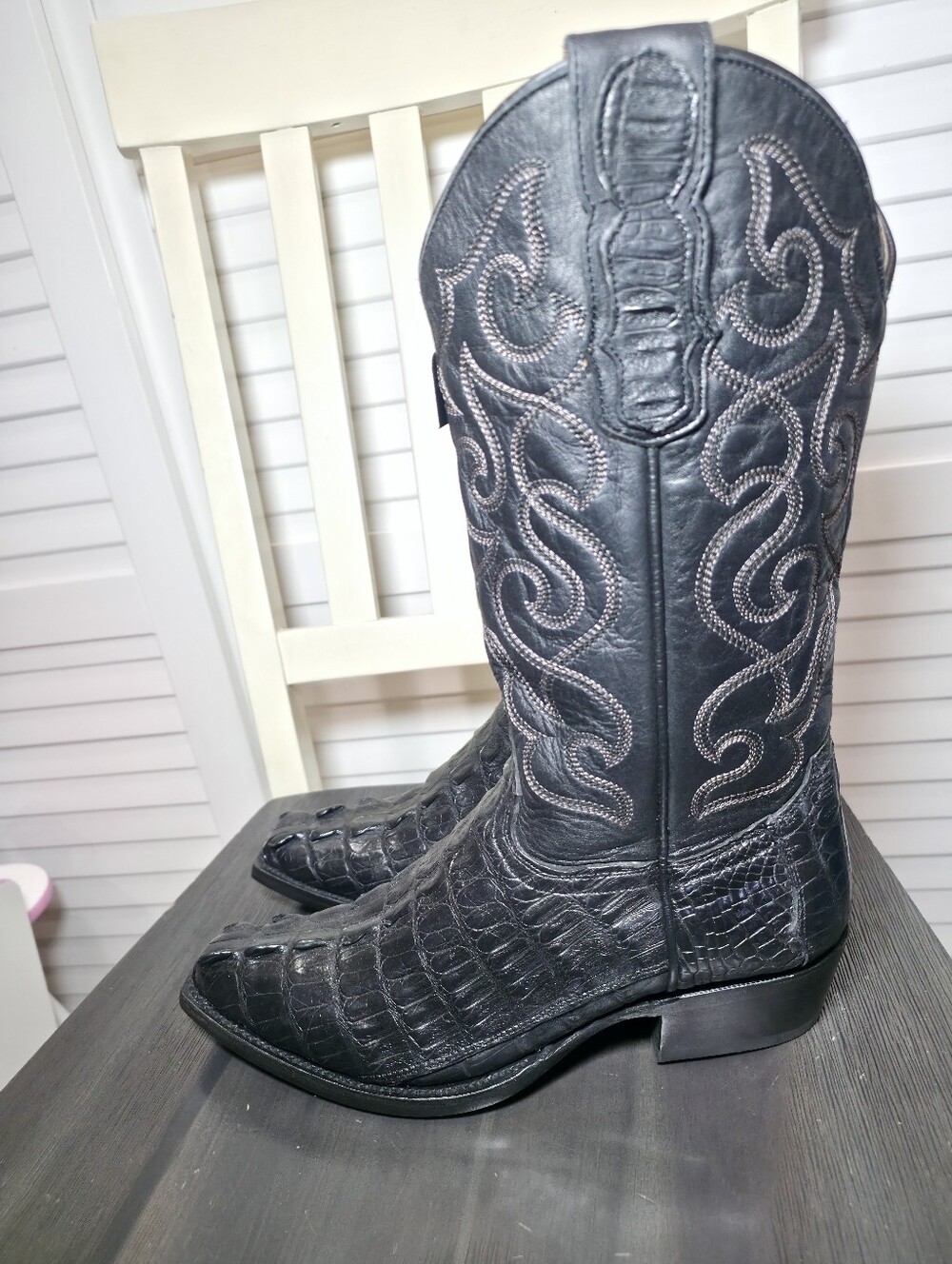Moonshine Spirit Rock City Fuscus Caiman Western Boots Snip Toe BBME601 Sz 8.5 D